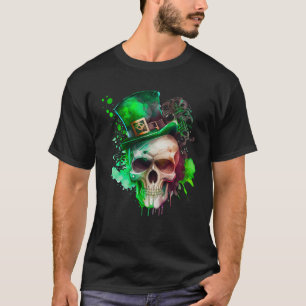 Camiseta Green Shamrock Skull Irish St Patricks Day