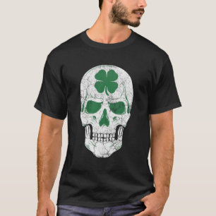 Camiseta Green Shamrock Skull Irish St Patricks Day