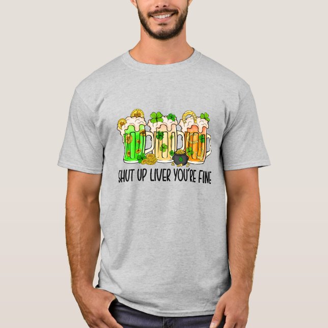 Camiseta Green Shamrock St Patrick's Day callado (Anverso)