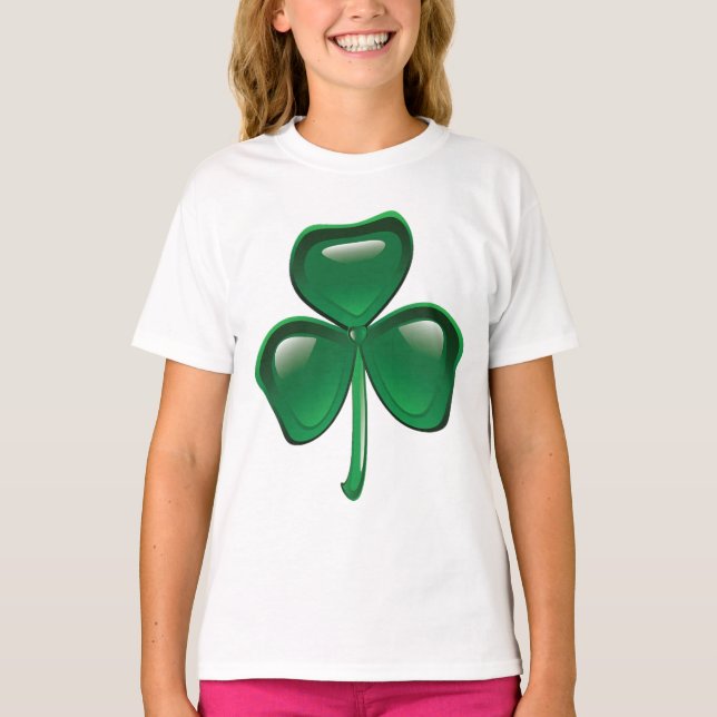 Camiseta Green Shamrock Three-Leaf Clover (Anverso)