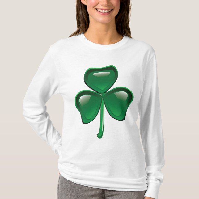 Camiseta Green Shamrock Three-Leaf Clover (Anverso)