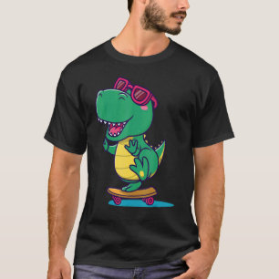 Camiseta Green Skateboard Rex Dinosaur
