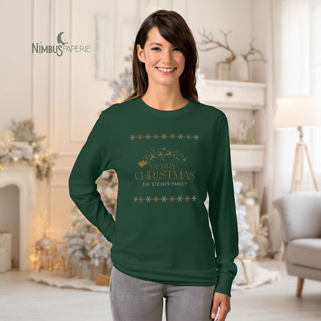 Camiseta Green Snowflake Christmas Womens Shirt (Subido por el creador)