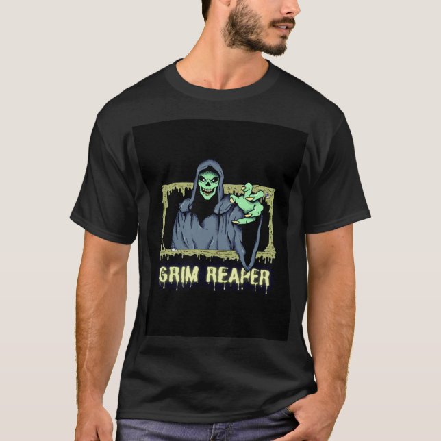 Camiseta Green Spooky Ilustracion Creative Grim Reaper (Anverso)