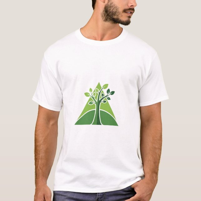 Camiseta Green Tree Triangle Nature Lover Minimalist Tee (Anverso)