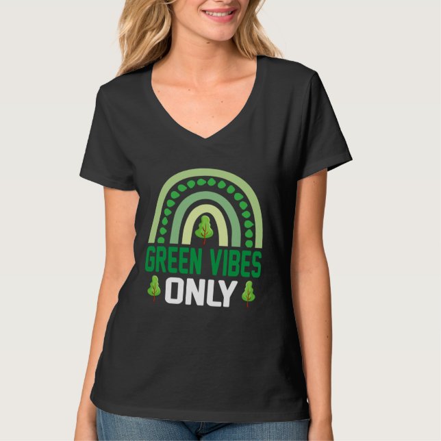Camiseta Green Vibes Plant More Trees Save Climate Change E (Anverso)