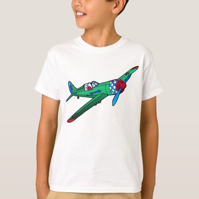 Camiseta Green Vintage Plane Kid's T-Shirt (Anverso)