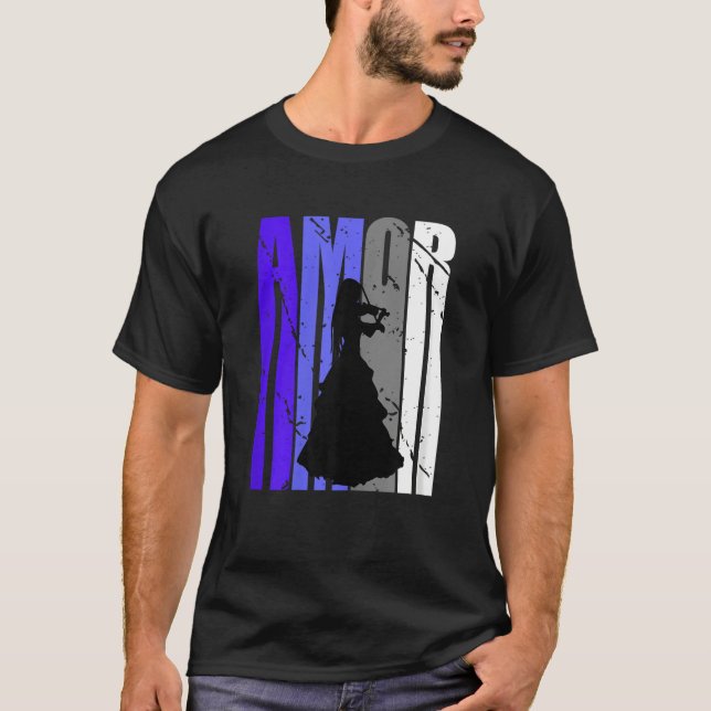 Camiseta Green Violin Distressed Amor Violinist Inspiration (Anverso)