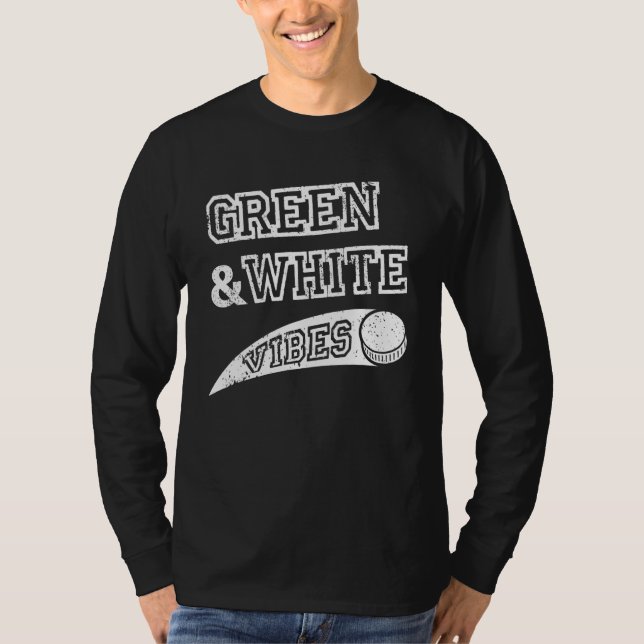 Camiseta Green & White Vibes Hockey Team Fan (Anverso)