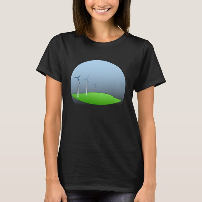 Camiseta Green Wind Power Wind Turbine (Anverso)