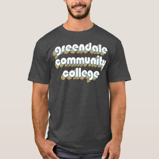 Camiseta Greendale Community College Retro Rainbow Typograp