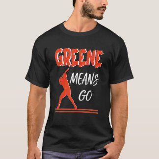 Camiseta Greene significa 'Go Hockey Fans'