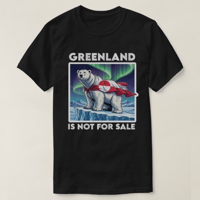 Camiseta Greenland Is Not For Sale Polar Bear Aurora (Diseño del anverso)