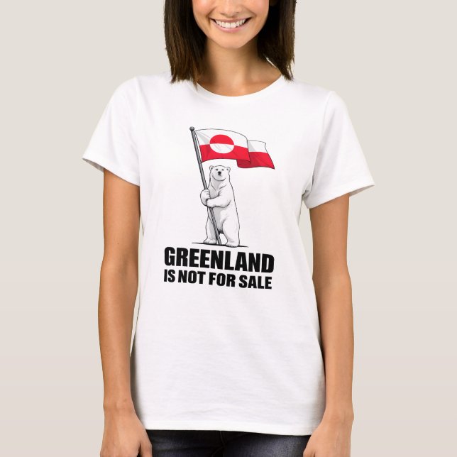 Camiseta Greenland Is Not for Sale Polar Bear With Flag (Anverso)