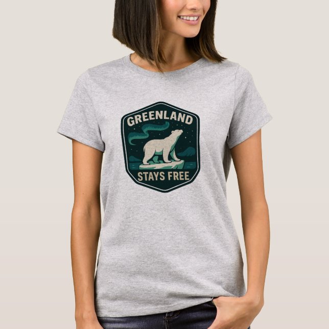 Camiseta GREENLAND STAYS FREE Badge (Anverso)