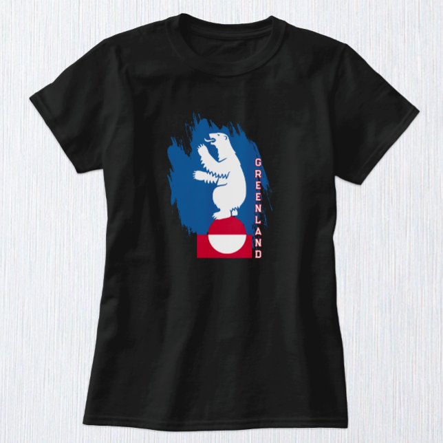 Camiseta Greenland Tshirt, Greenland Flag fashion, Bear (Greenland T-Shirt / Flag, Emblem)