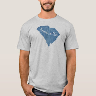 Camiseta Greenville South Carolina Wood Grain