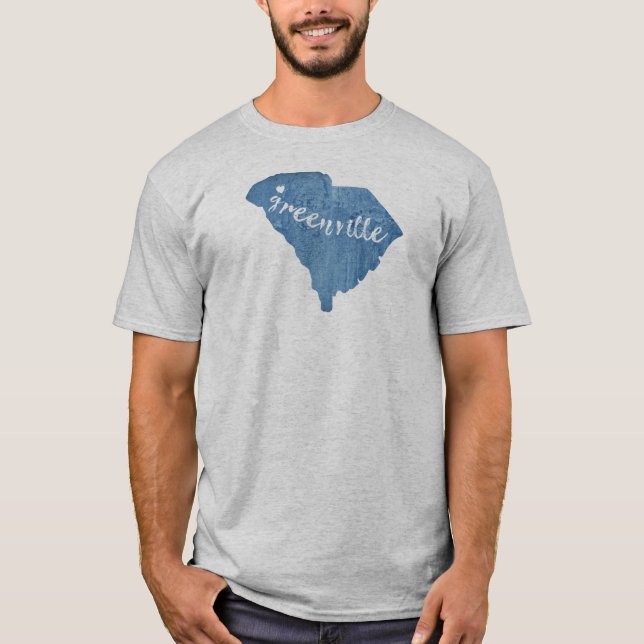 Camiseta Greenville South Carolina Wood Grain (Anverso)