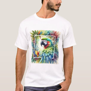 Camiseta Greenwinged macaw in watercolor 010824AREF106 - Wa