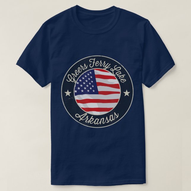 Camiseta Greers Ferry Lake Patriotic Arkansas Souvenir (Diseño del anverso)
