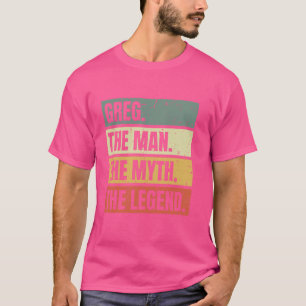 Camiseta Greg Man Myth Leend Cita Retro Funny Mejor Nombre 