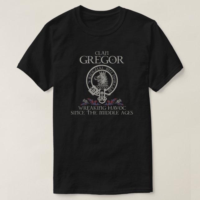 Camiseta Gregor de Deeside Clan escudo Tarta de apellido es (Diseño del anverso)