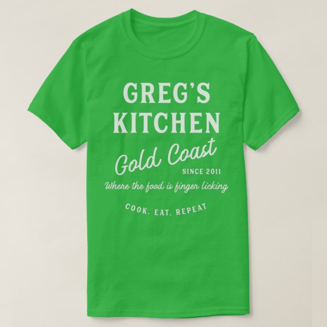 Camiseta Gregs Kitchen Cocina Cocina Comer Repetir Trimezcl (Diseño del anverso)
