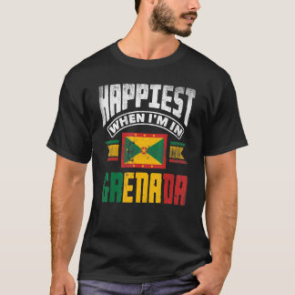 Camiseta Grenada Grenadian Grenadian Flag Happiest When Im 