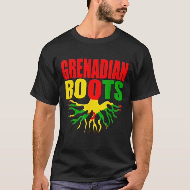 Camiseta Grenadian Roots Grenada Pride Flag (Anverso)
