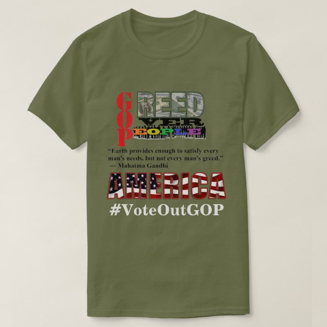 Camiseta GRESO SOBRE LA GENTE ESTADOS UNIDOS Vota A GOP (Diseño del anverso)