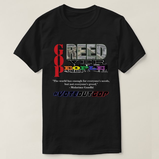 CAMISETA GRESO SOBRE LA GENTE #VOTEOUTGOP (Diseño del anverso)