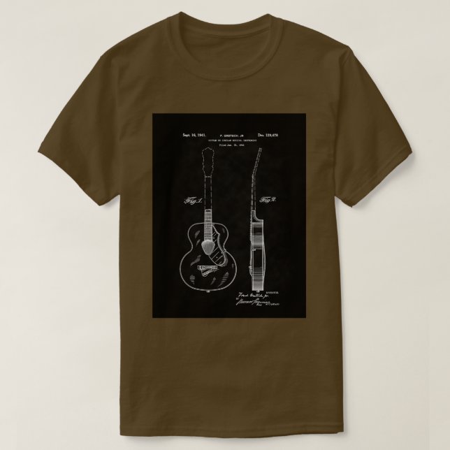 Camiseta Gretch Guitar 1941 PatentBK  (Diseño del anverso)