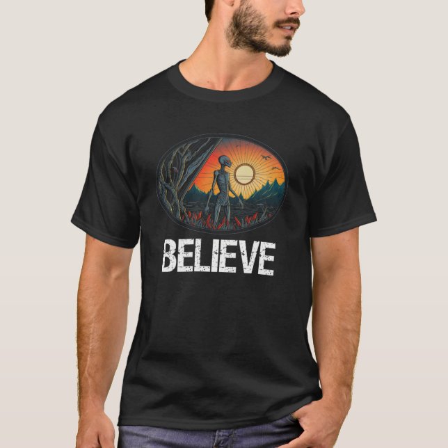 Camiseta Grey Alien  Believe  Extraterrestials  Science Fic (Anverso)