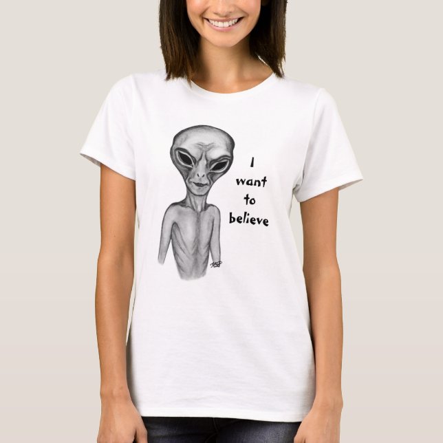 Camiseta Grey Alien , quiero creer (Anverso)