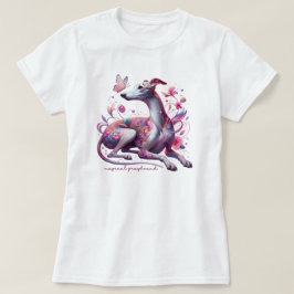 Camiseta Greyhound caprichoso con flores y mariposa