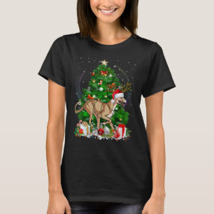 Camiseta Greyhound Christmas Tree Light Pajama Dog Xmas