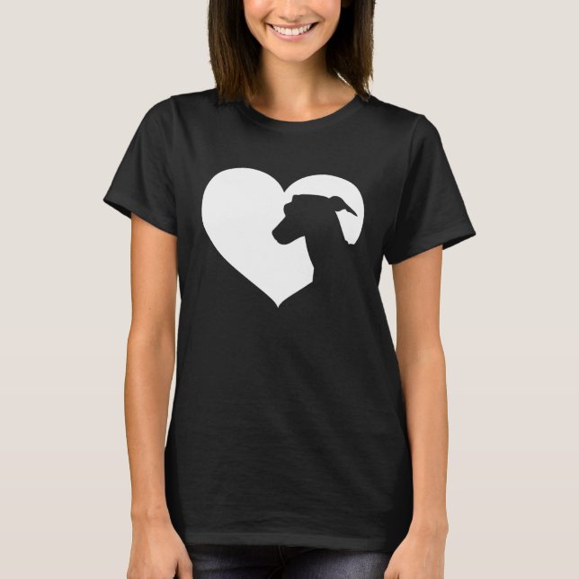 Camiseta Greyhound Dog Heart Silhouette Greyhound (Anverso)