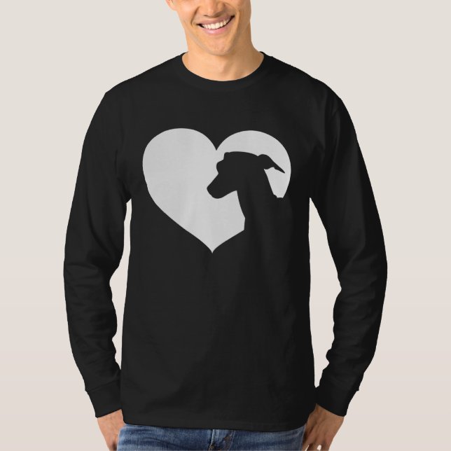 Camiseta Greyhound Dog Heart Silhouette  Greyhound (Anverso)