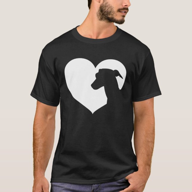 Camiseta Greyhound Dog Heart Silhouette  Greyhound (Anverso)