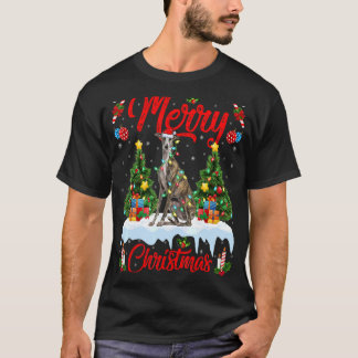 Camiseta Greyhound Dog Luces de Navidad Árbol Santa Greyhou