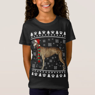 Camiseta Greyhound Dog Santa Hat Xmas Navidades feos