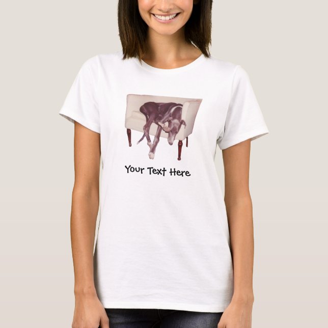 Camiseta Greyhound Durmiendo En La Silla Perro Gracioso (Anverso)