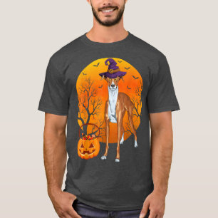 Camiseta Greyhound Moon Halloween Gorra de brujas Greyhound