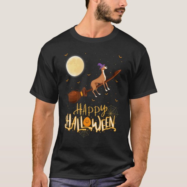 Camiseta Greyhound Ride Witch Shotgun Greyhound Dog Hallowe (Anverso)
