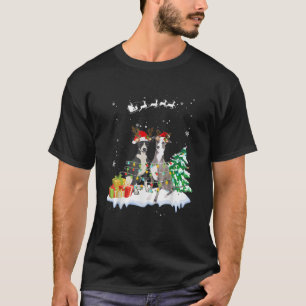 Camiseta Greyhound Santa Christmas Tree Light Pajama Dog Xm