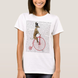 Camiseta Greyhound sobre la motocicleta Red Penny Farthing