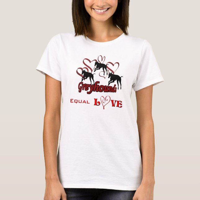 Camiseta Greyhound Trio Hearts Equal Love (Anverso)