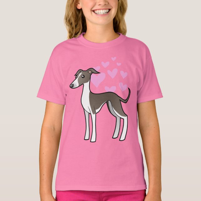 Camiseta Greyhound / Whippet / Italiano Greyhound Love (Anverso)