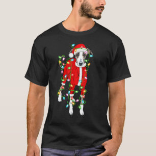 Camiseta Greyhound Xmas Iluminando a Santa Hat Greyhound Ch