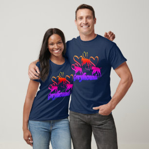 Camiseta Greyhounds And Hearts Rainbow
